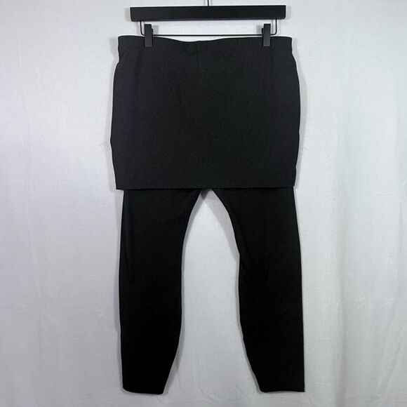 Cabi Crossover Dark Gray Skirted M'Leggings Size M Stretch Modest Athleisure - Picture 2 of 9